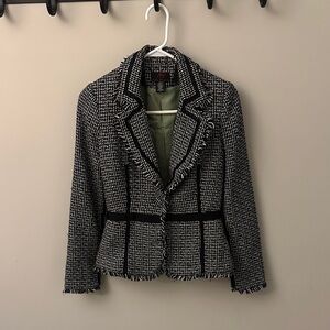 True Meaning Black and White Tweed Blazer